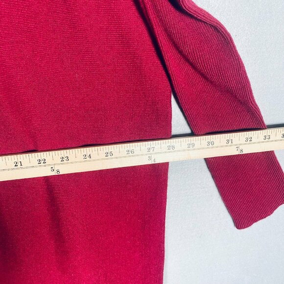 Garnet Hill Cashmere Sweater Womens S Raspberry Red Oversized Pullover Slouchy - Picture 9 of 12